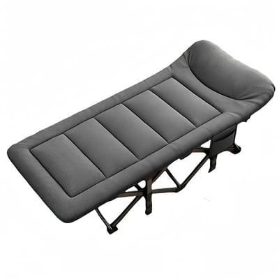 NaevaMi Veldbed - Kampeerbed - Opvouwbare Ligstoel - Zonnebed - Veldbedden - Kampeerbed Volwassenen - Campingbed Volwassenen - Logeerbed - Stretcher - 1 Persoons - Grijs - 190x67x48 cm - Max. 150kg