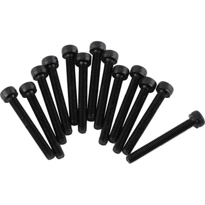 M3 Zwarte Zeskantkop Schroefbout Set (M3*25mm,Volledig Draad,50 stuks)