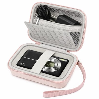 Sounix Cameratas voor Digitale Camera - Universele EVA Hardcase & Beschermhoes - Voor Compactcamera tot 12,4 x 8,9 x 5,6 cm - Roze