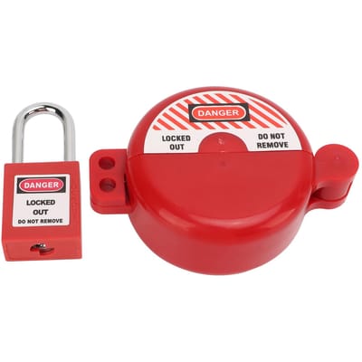 Serrure de vanne de verrouillage avec cadenas de sécurité résistant à la chaleur et aux chocs pour robinet d'eau et de gaz red