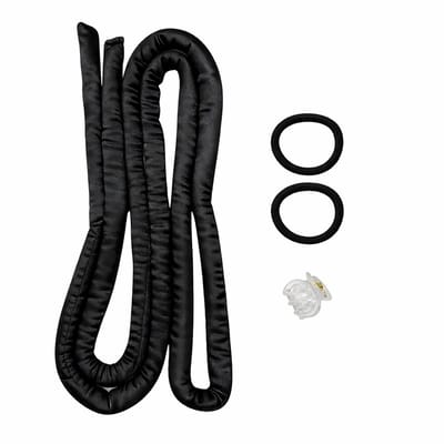 Zwarte hair curling rod zonder hitte voor dames – extended no heat krulband set met zachte stof, haarclip en elastieken heatless curls voor krullen zonder warmte
