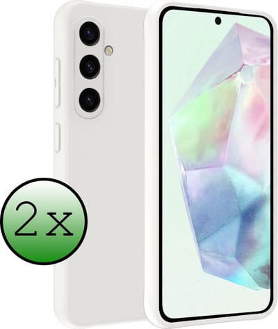 Hoesje 2 Stuks - Geschikt voor Samsung Galaxy A35 - Sterk & Shockproof - Case Siliconen - Back Cover - Telefoon Hoes - Wit