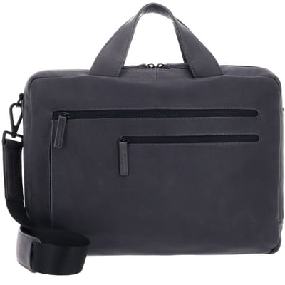 LEONHARD HEYDEN Leren business tas met laptopvak Den Haag RV-Aktenmappe 2 Fächer 6750 Grau antraciet