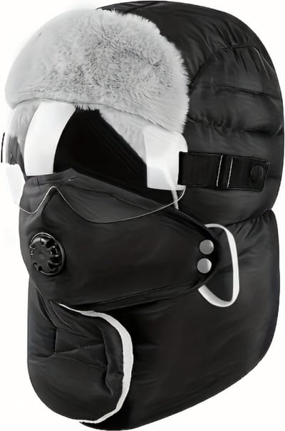 Livano Wintermuts - Heren - Dames - Volwassenen - Muts - Ski Mask - Bivakmuts - Balaclava - Ski Masker - Face Mask - Full Face Mask - Winter Masker - Met Bril - Zwart