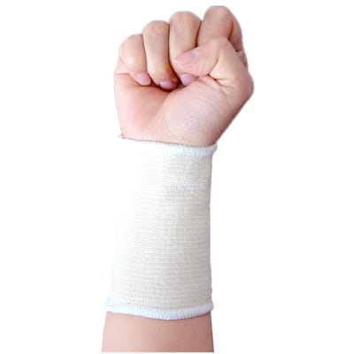 Polsband van Puur Katoen, Sportpolsband, Polsband, Fitness Basketbal, Fitness Polsband, Ademende en Zweetabsorberende Polsband a pair white