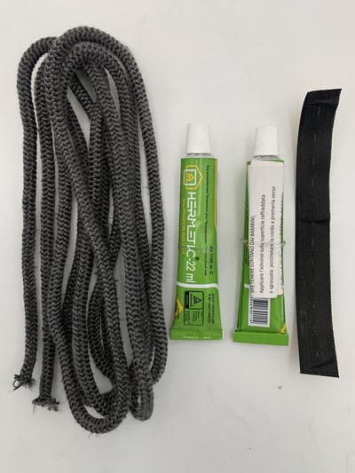 Voordeelset kachelkoord rond 6 mm – incl. 2× lijm + afplaktape – afdichtkoord houtkachel deur – glasvezel hittebestendig
