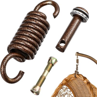 Complete hangstoel set met stevige veren, metalen haken en karabiners - ideaal voor tuin, terras en balkon - perfect voor ontspanning en comfort