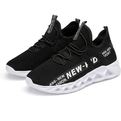 Chaussures Enfants Course Filles Garçons École Printemps Été Décontracté Sport Baskets Basketball Maille Enfants Filles Extérieur Tennis 35 black