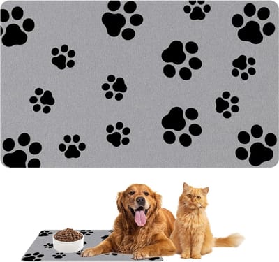SnelShoppen - Super Absorberende Hondenvoer Mat 30x50cm - Antislip Honden- en Kattenvoer Mat van Diatomiet - Voedselbak Mat voor Thuis, Kantoor en Mee