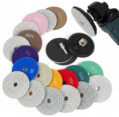 Polijstschijven Set - Schuurpads - Steen Bewerken - 14 Delige Set - 100MM - Grijs