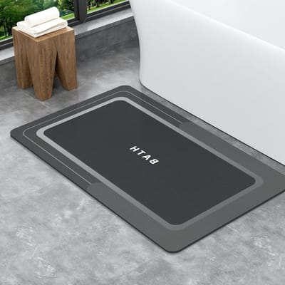 Rutschfeste en Absorbierende Badematte voor Badkamer, Sneldrogend Badvorleger, Wasbaar en Antislip (Dunkelgrau, 50 x 80 cm)