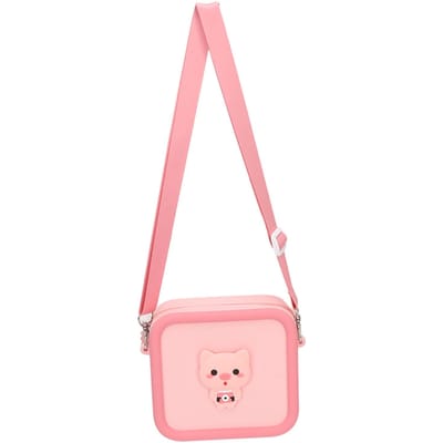Siliconen Kinder Camera Tas Schattige Cartoon Dieren Decoratie Schokbestendig Waterdicht Grote Capaciteit Kinder Camera Draagtas pink