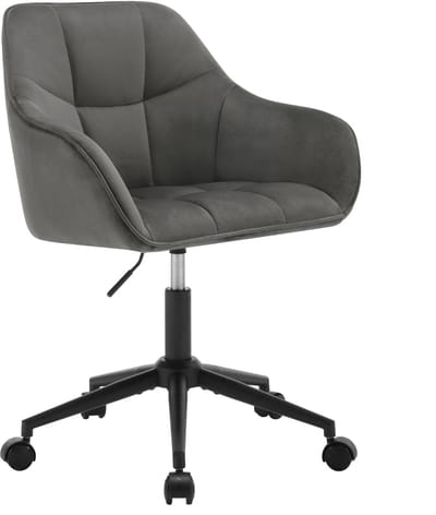 OKWISH Bureaustoel 40,5 x 40 cm – Ergonomisch En In Hoogte Verstelbaar – 360 Graden Draaibaar – Fluweel – Donkergrijs