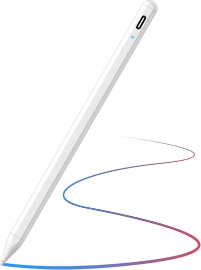 Ntech Stylus Pen - Alternatief voor Apple Pencil – Geschikt voor Apple iPad - Stylus Pencil met Magnetic & USB C Opladen - Handdetectie - Wit