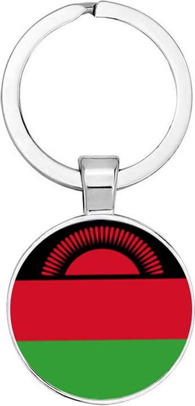 Akyol - Malawi vlag Sleutelhanger - malawi - iemand die houdt van reizen - vakantie - landen - vlag - reizigers - cadeau - geschenk - gift - kado - verassing - 2,5 x 2,5 CM