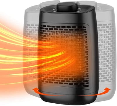 longziming -Keramische Ventilatorkachel 1200W – Oscillatie en Thermostaat – Snelle Verwarming met 2 Warmtestanden – Compacte Elektrische Kachel met Oververhittings – en Kantelbeveiliging voor Badkamer en Woonkamer