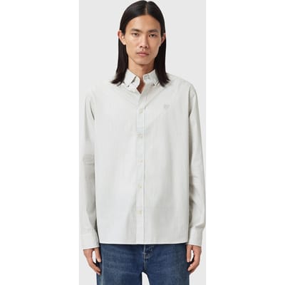 AllSaints Nolan Ls Shirt Jetstream White Taglia: M | Camicie Casual Outlet | Uomo | Bianco