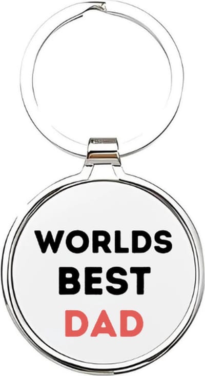 Akyol - worlds best dad Sleutelhanger - Vader - de leukste vader - vader sleutelhanger - papa sleutelhanger - sleutelhanger papa - familie sleutelhanger - vaderdag cadeautje - papa cadeau - dad - stiefvader - schoonvader - fathersday - 4 x 7,5 CM