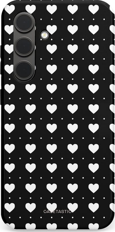 Casetastic Hoesje Geschikt voor Samsung S24 - Stijlvolle Beschermende Duo-layer Case - Stipjes en Hartjes