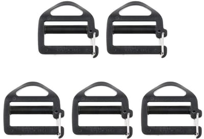 Dailygoods- Singelband Gesp 5 Stuks - 25 mm Karabijnhaken - Lichtgewicht Plastic - Outdoor Bevestiging - Schokbestendig - Tot 80 kg Belastbaar - Webbing Clip