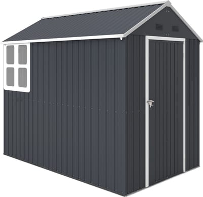 Outsunny - Tuinhuis - Staal - 259L x 172B x 222H cm - Donkergrijs