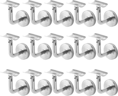 Leuningdragers Roestvrij Staal - Wandhouder Balustrade - Trappen Beveiligen - Verstelbare Hoek - 15 Stuks - Zilverkleurig