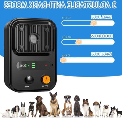 Ultrasoon anti-blafapparaat voor honden - 3 frequenties, hondentrainingshulp, binnen en buiten, anti-blaffen, zwart anti blaf apparaat