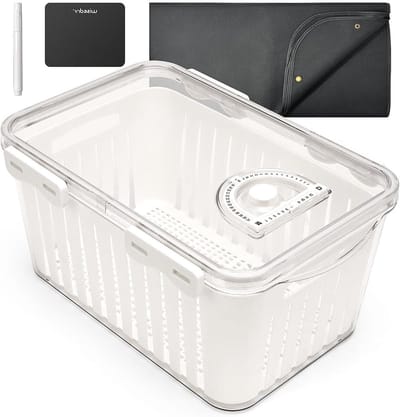 Droogcontainer Silicagel - Opbergdoos Bloem - Planten Drogen - Met Opruimmat - 1 Eenheid - Wit