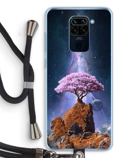 Case Company® - Hoesje met koord geschikt voor Xiaomi Redmi Note 9 hoesje met Koord - Ambition - Telefoonhoesje met Zwart Koord - Bescherming aan alle Kanten en Over de Schermrand