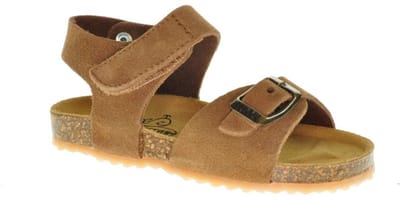 Plakton Nubuck Leder Cognac Kindersandaal Gesp Velcro maat 18