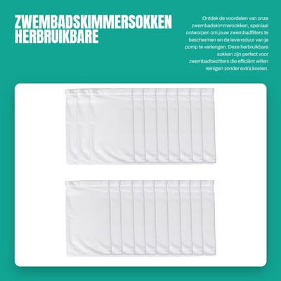 Dailygoods- Zwembadskimmersokken 20 Stuks - Herbruikbare Filtermandsokken - Effectieve Vuilvangers - Nylon Gaas - Bescherming Voor Zwembad - Filterzakken