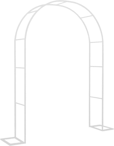 Metalen Rozenboog - Tuinboog Pergola - Klimplanten Ondersteunen - Roestwerende Coating - 120 x 220 cm - Wit