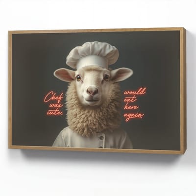 Wandlamp 90x60 cm - Oplaadbaar - Schaap - Kokskleding - Neon - Quote - Wandlampen binnen woonkamer - Slaapkamer lamp - Decoratieve nachtlamp - Vloerlamp draadloos