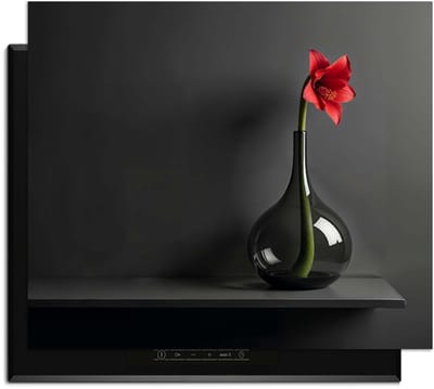 KitchenArt - Crimson Silence - Inductie Beschermer - 65x52 cm - Kookplaat Beschermer - Luxe Afdekplaat Inductieplaat - Anti-slip & Oprolbaar - Beschermmat Inductiekookplaat