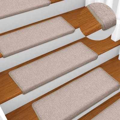 vidaXL - Trapmatten - 15 - st - 65x21x4 - cm - Taupe - Rechthoekige - Rand