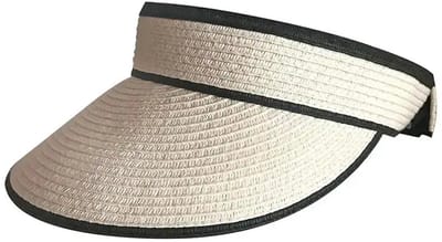 Bianca Visor – Zonneklep Dames Verstelbaar UV Werend House of Ord - Maat: M-L: 58 cm - Ivory/Zwart