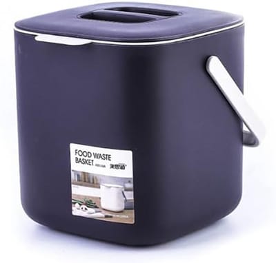 Organische Keukenafvalbak - 4 Liter - Compostbak Met Uitneembaar Zeefje en Deksel - Compostcontainer voor De Keuken - Geurvrij - Organische Afvalbak - Kleine Compostbak - Organische Emmer