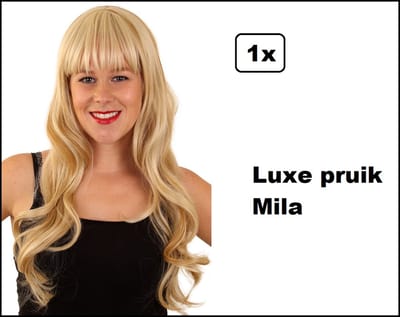 Luxe Pruik Mila blond lang haar - verstelbare pruik - Wasbaar - Linda Carnaval thema feest optocht