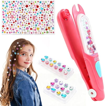 Haar Styling Set - Creatieve Haaraccessoires - Kinderfeestjes Versieren - Inclusief 24 Steentjes - 18 x 35 x 4 cm