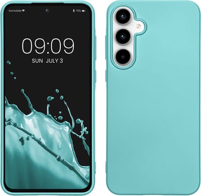 kwmobile telefoonhoesje geschikt voor Samsung Galaxy A55 5G - Hoesje voor smartphone - Back cover in metallic mintgroen