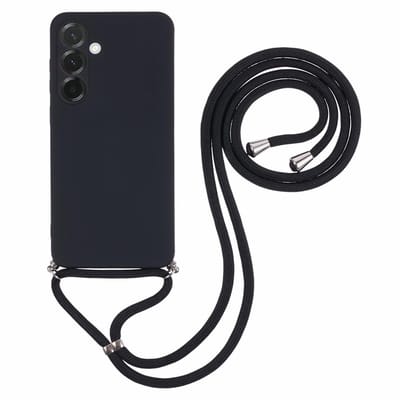 Coverup Hoesje - Geschikt voor Samsung Galaxy A56 Hoesje - Coverup Colour TPU Back Cover met Koord - Charcoal Black