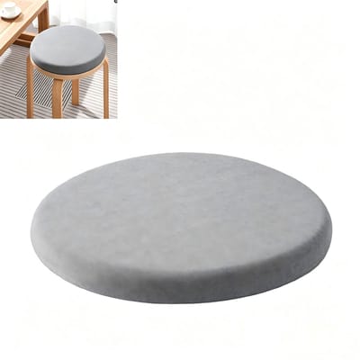 Rond zitkussen - Stoelkussen - Krukkussen - Zitkussen van traagschuim - Afneembaar - Wasbaar - Koel en huidvriendelijk - Comfortabel en drukverlagend - Gemaakt van sponsmateriaal - Diameter 30cm - Geschikt voor thuis, kantoor en café - Lichtgrijs