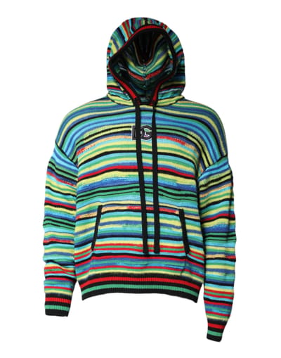 Gestreepte Gebreide Hoodie Pullover