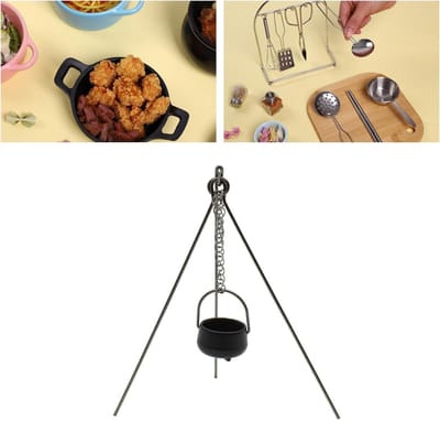 Poppenhuis Keukenaccessoires - Miniatuur Kookset - Fantasie Spel - Duurzaam Legering Materiaal - Schaal 1:12 - Metaal