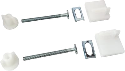 Bevestiging wc-bril - Montage set - Toilet reparatie - Metalen platen - 75 mm lengte - Grijs