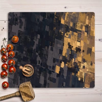 Glazen Snijplank - Kookplaatafdekking Keukenplank - Keukenwerkblad Beschermen - Hittebestendig Oppervlak - 60x52cm - Zwart