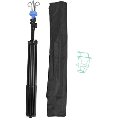 Trépied pour potence IV avec 4 crochets, support pliable pour potence IV multifonctionnelle en métal, sac de perfusion IV au sol noir