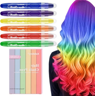 Tijdelijke Haarkrijtjes voor Meisjes, Wasbare Kleurpotloden voor Feestjes, Cosplay en Halloween - 6 Kleuren voor Creatieve Haarstyling