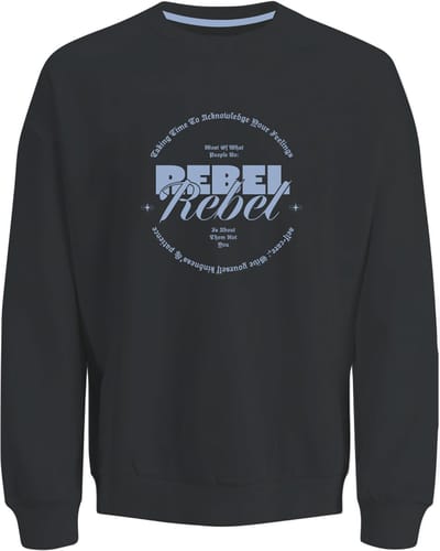 JJ Rebel Gray Crew Neck Sweater Heren - Maat M