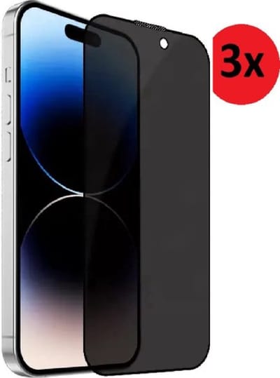 Pearlycase privacy Screenprotector Geschikt voor iPhone 16 Pro Screenprotector privacy - 6.3 inch - 16 Pro Privacy Screen protector Tempered Beschermglas 3x